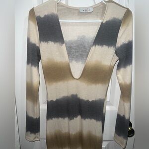 Long v neck bodycon dress